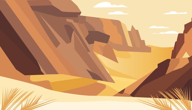 Vector rock mountain desert flat illustration vector