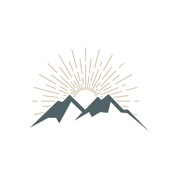 Rock Mountain Icon Vector Logo Template