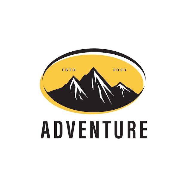 Rock Mountains-logo Geschikt voor kledingbedrijf en gemeenschapslogo