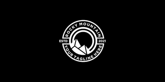 Ispirazione per il logo del design vintage delle montagne rocciose