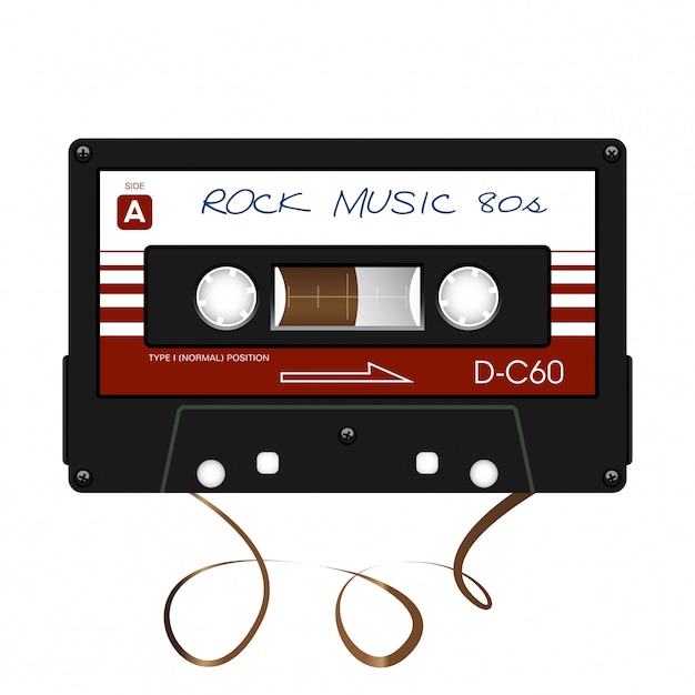 Rock music. Audio cassette.   illustration.