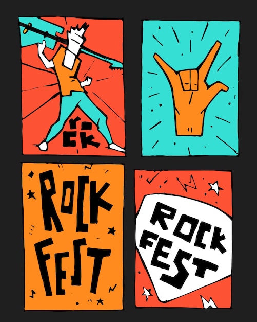 Vector rock music festival poster