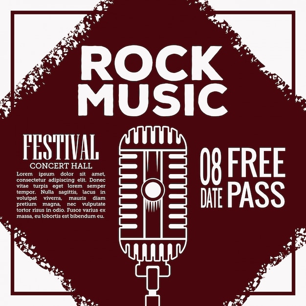 Volantino del festival di musica rock