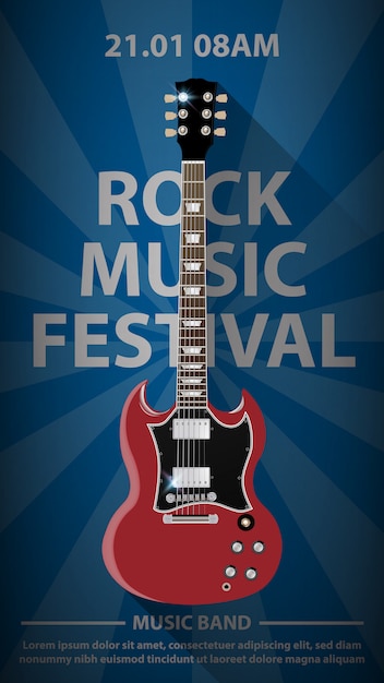 Rock muziek festival flyer poster sjabloon