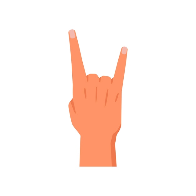 Rock n roll hand gesture horns or goat