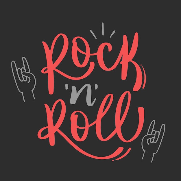 Rock 'n' roll in moderne hand Lettering vector