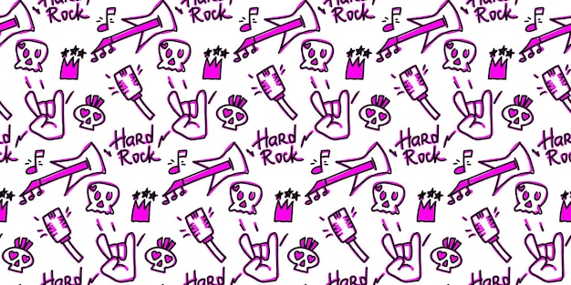 Rock n Roll naadloze patroon print voor textiel achtergronden en afdrukken van vectorillustratie