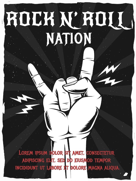 Vector rock n roll natie poster