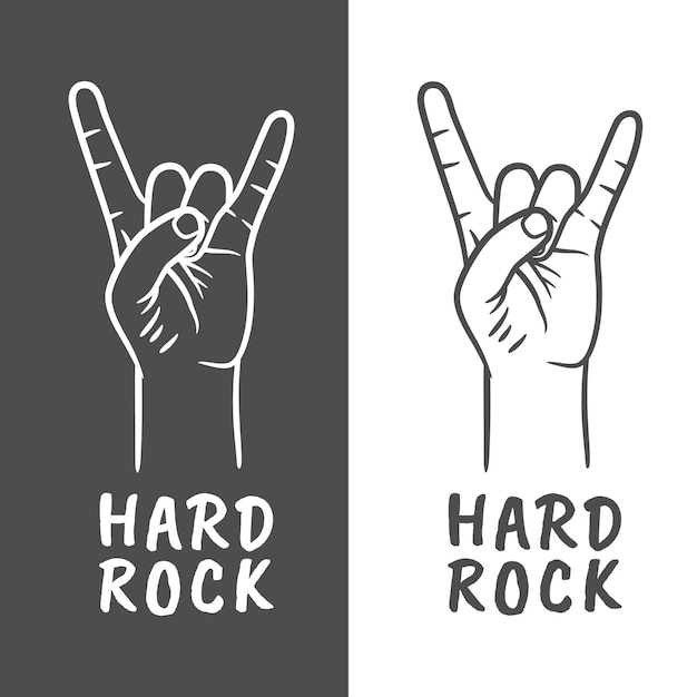 Рок-н-ролл или жест рукой хэви-метал. два пальца вверх. жест рукой рок. рог
