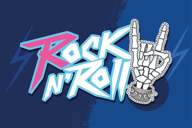 Vector rock-'n-roll schedelhand