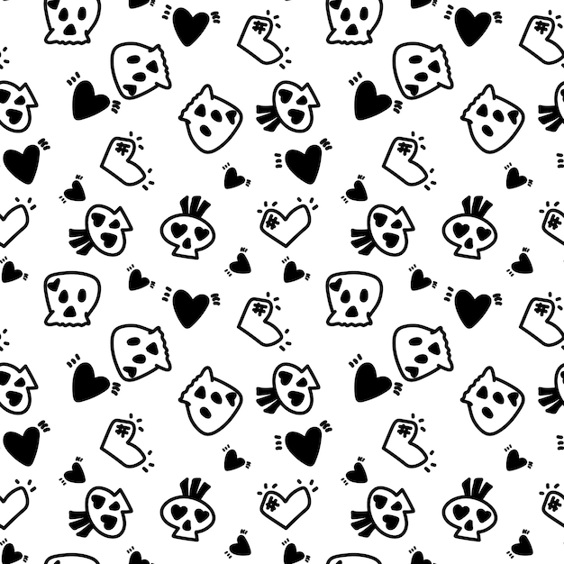 Rock n Roll seamless pattern Blackwhite print for textiles backgrounds printing