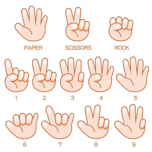 Vector rock paper scissors hand gestuer