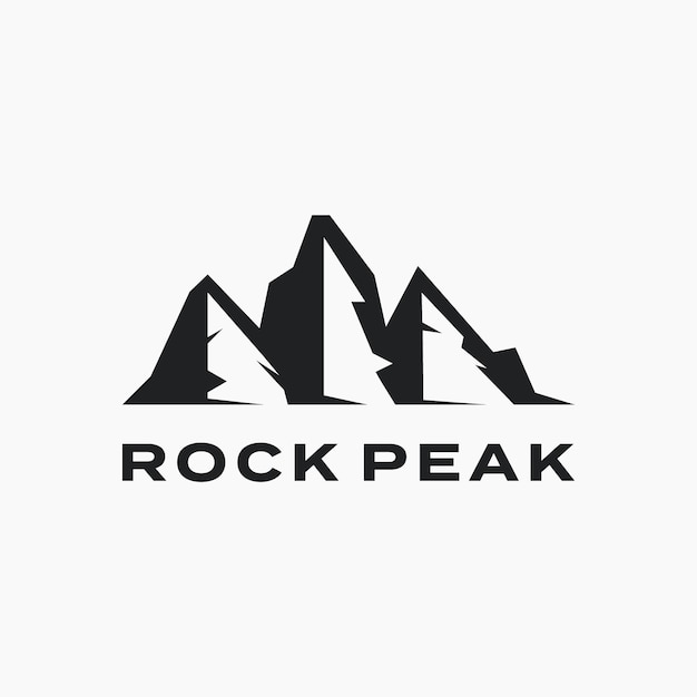 Vettore rock peak geometric mountain logo design