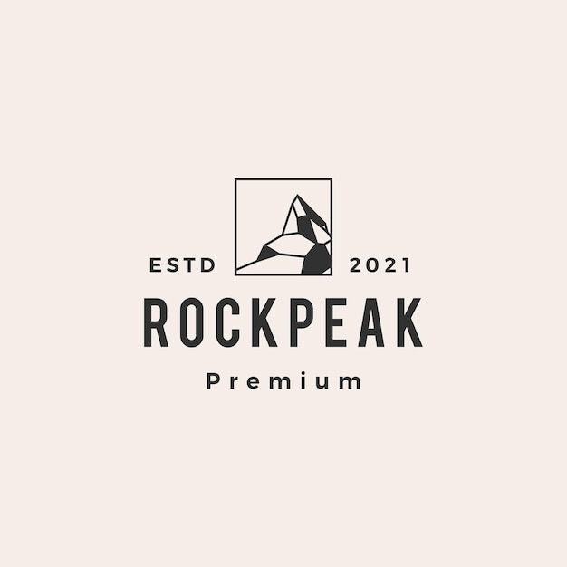 Vector rock peak mount logo