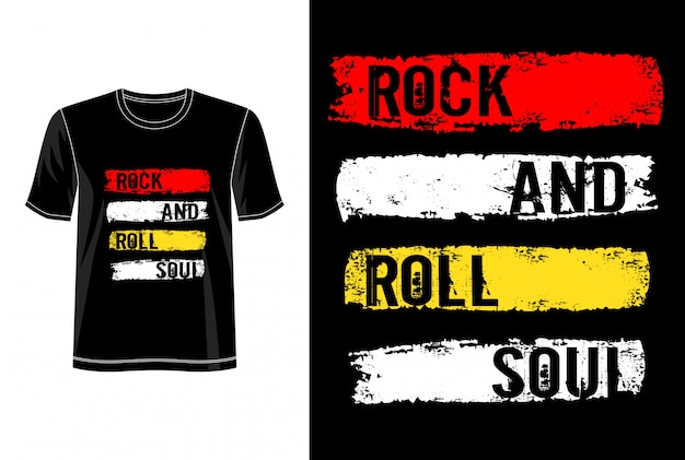 rock and rock typography for print t shirt