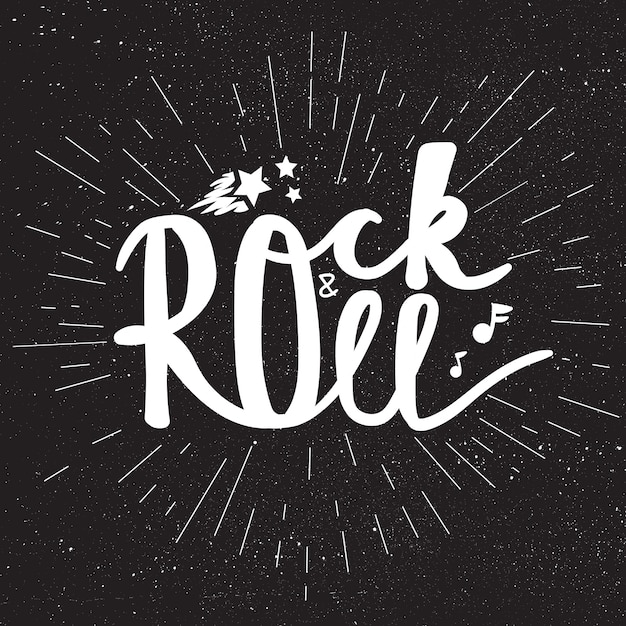 Vettore lettering rock and roll