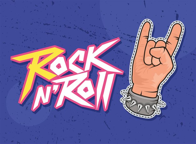 Vector rock and roll patch