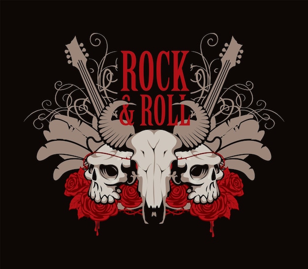 Vector rock and roll poster