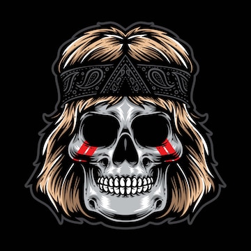 Premium Vector | Rock and roll skull