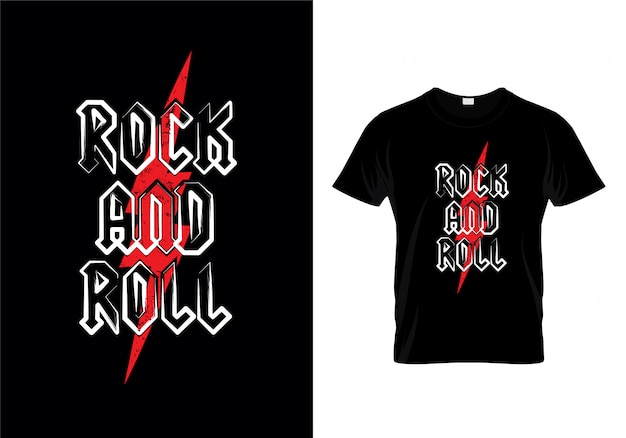 Rock and roll t shirt design vector