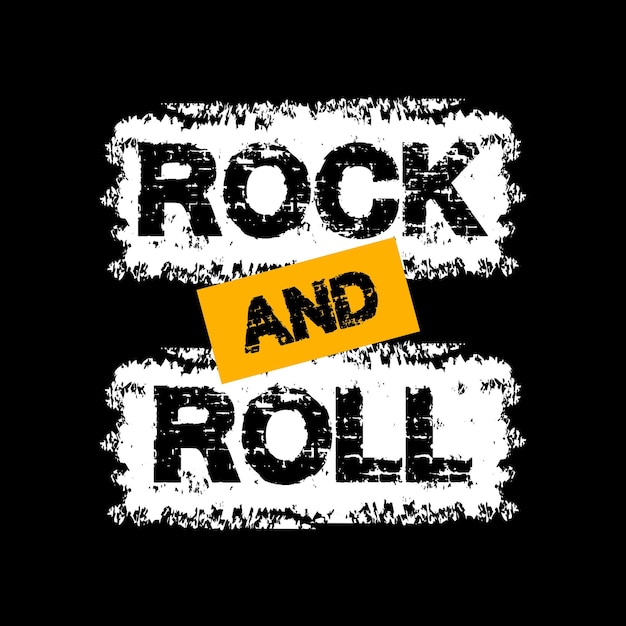 rock and roll typography design vector for print t shirt