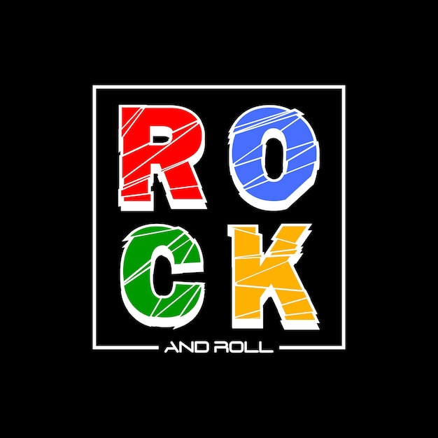 rock and roll typography design vector for print t shirt