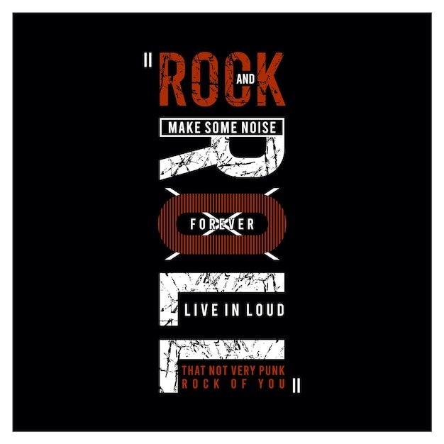 Rock and roll typography graphic t shirt design