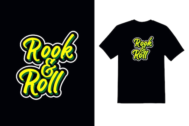 Vettore vettore del modello di disegno della maglietta tipografica rock and roll