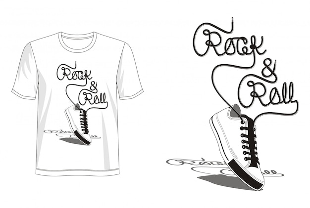 Rock and roll typography for tshirt