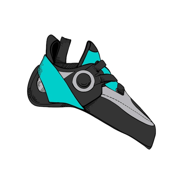 Vector rock shoes flat illustration hand drawing