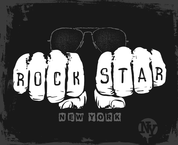 Rock star grafisch ontwerp vector illustratie tshirt print