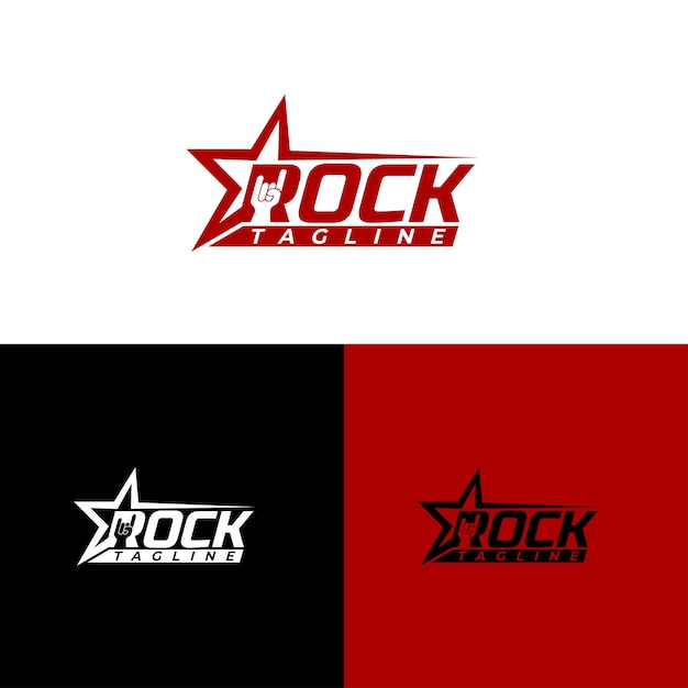 Vettore vettore di progettazione del logo di rock stars