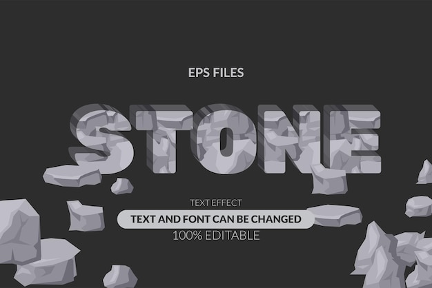 Rock steen baksteen textuur bewerkbare tekst effect eps vector bestand