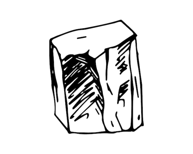 Rock stone Black and white stone or rock hand drawn sketching