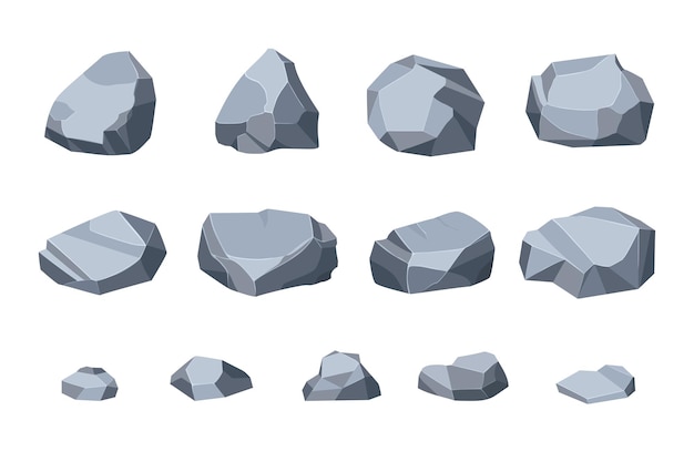 Rock and stones collection vector illustration