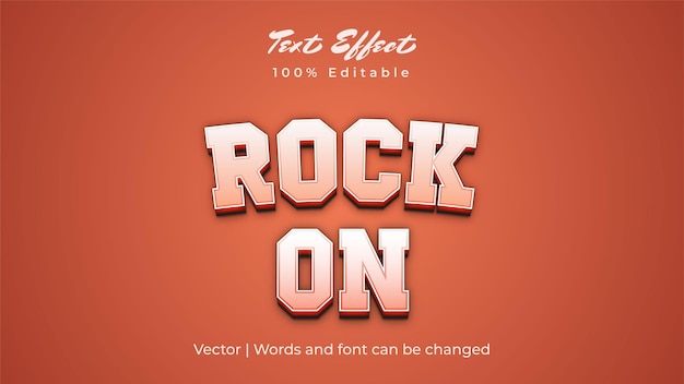 Дизайн текстового эффекта Rock On для продвижения рекламных плакатов и баннеров