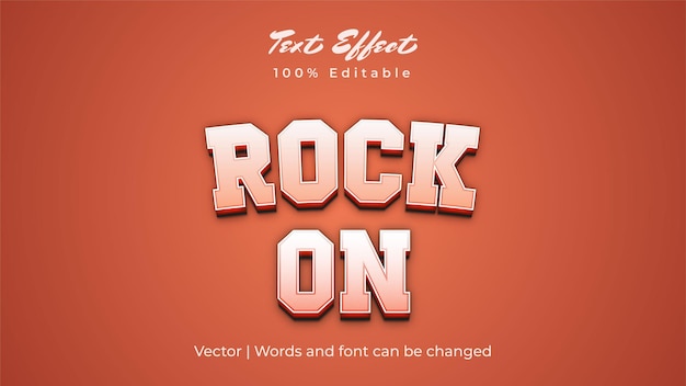 Rock on text effect design for advertisement poster banner promotion