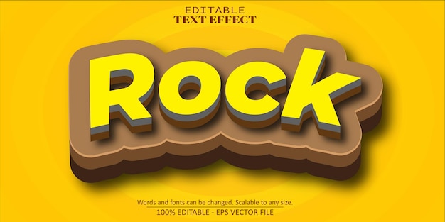 Rock text effect editable cartoon and comic text style