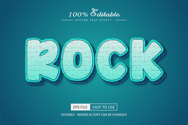 Vector rock text effect editable stone text style