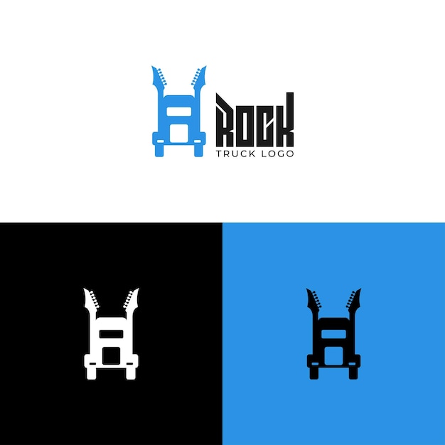 Вектор дизайна логотипа rock truck