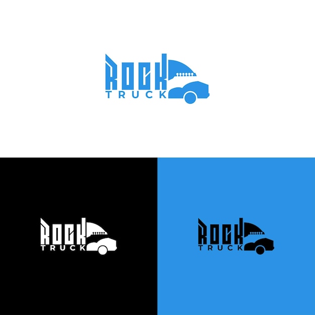 Vector rock truck logo ontwerp vector