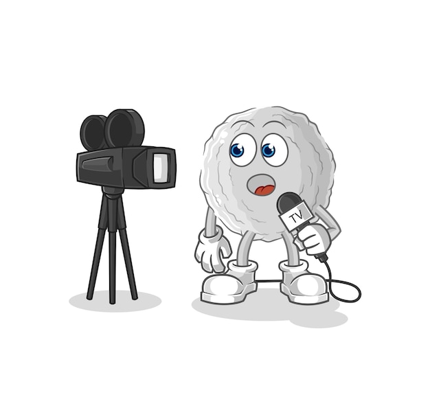 Rock tv-verslaggever cartoon cartoon mascotte vector