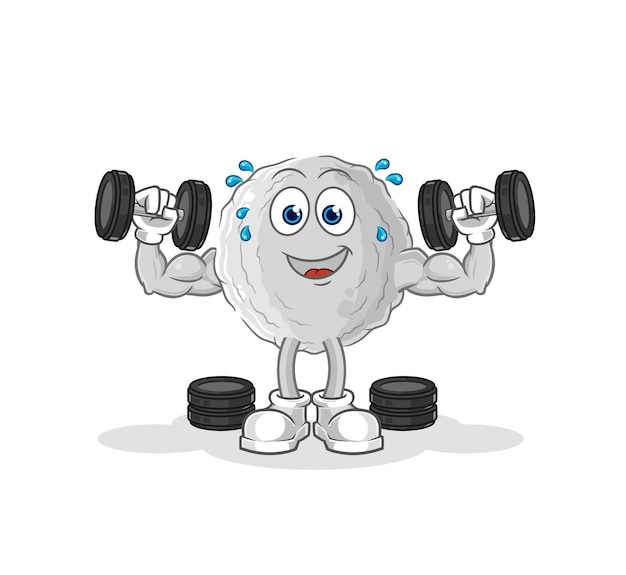 Rock weight training illustration character vector