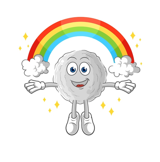 Rock with a rainbow cartoon vector