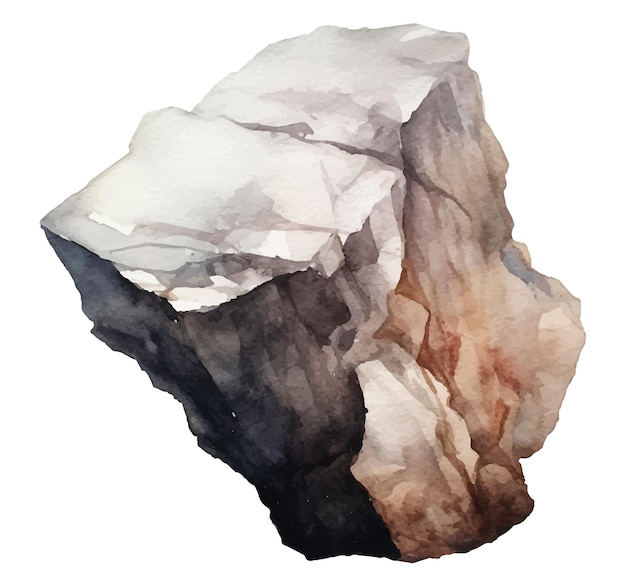 A rock with a white background.