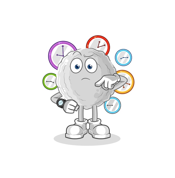 Rock with wristwatch cartoon cartoon mascot vector