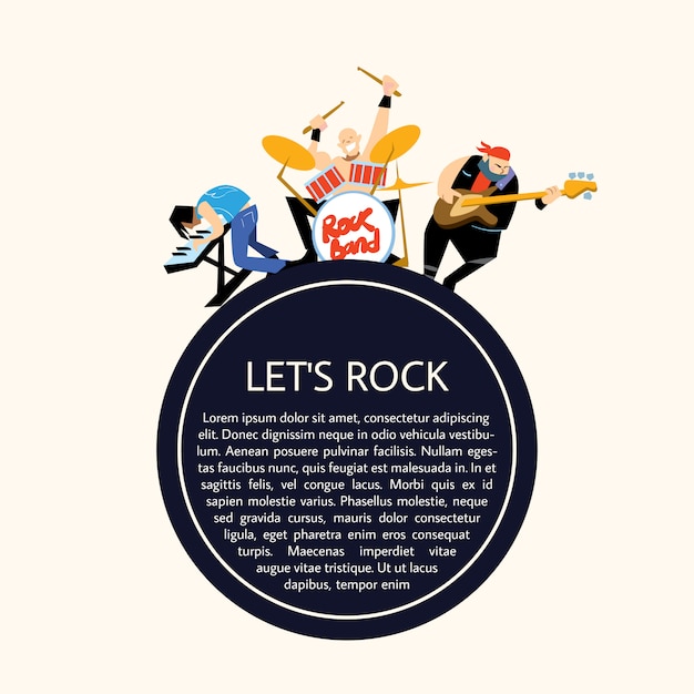 Vector rockband muziek groep vectorillustratie