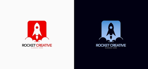 Logo dell'app rocket logo della tecnologia missilistica vettore