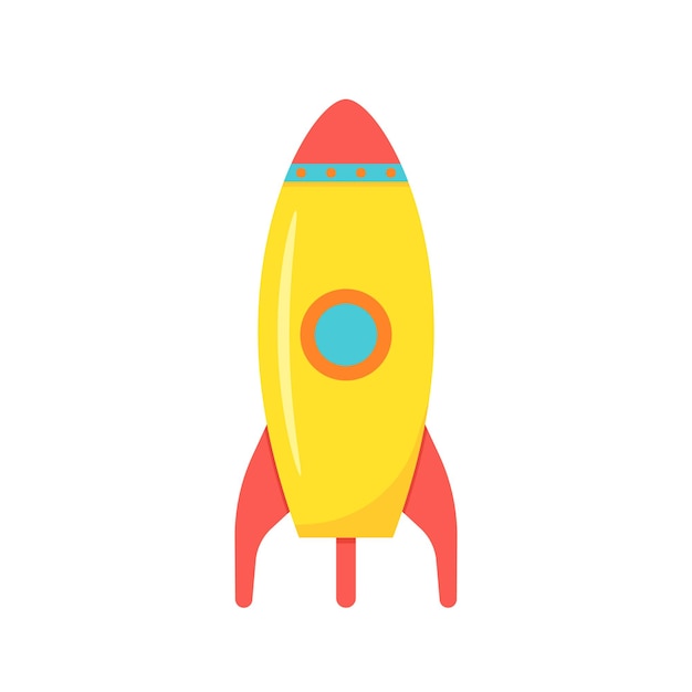 Rocket baby toy in flat design Vector cartoon illustration