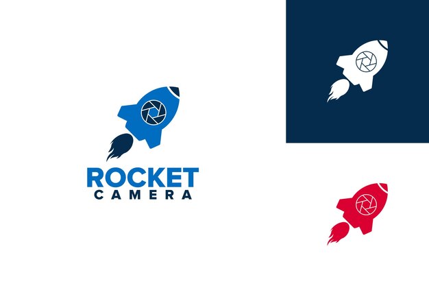 Rocket camera logo template design vector, emblem, design concept, creative symbol, icon